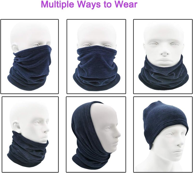 Beurlike 2 Pack Winter Neck Warmer Gaiter Women Men Fleece Warm Windproof Face Scarf Cover Ski Mask for Cold Weather - Image 5